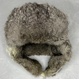 Crown Cap Winnipeg Canada Aviator with Rabbit Fur Trim XL